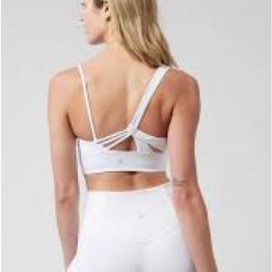 Athleta Athena Longline Bra Sz L D-DD White